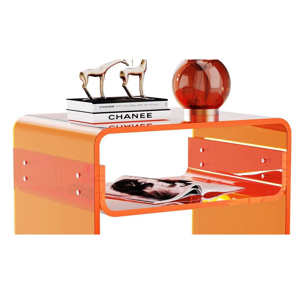 Amazon.com: solaround Clear Acrylic End Table 2-Tier Bedside